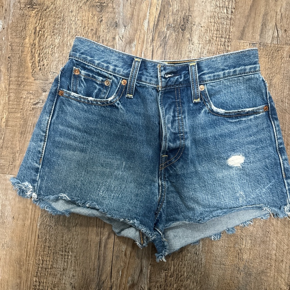 Levi's Distressed Blue Jean Shorts